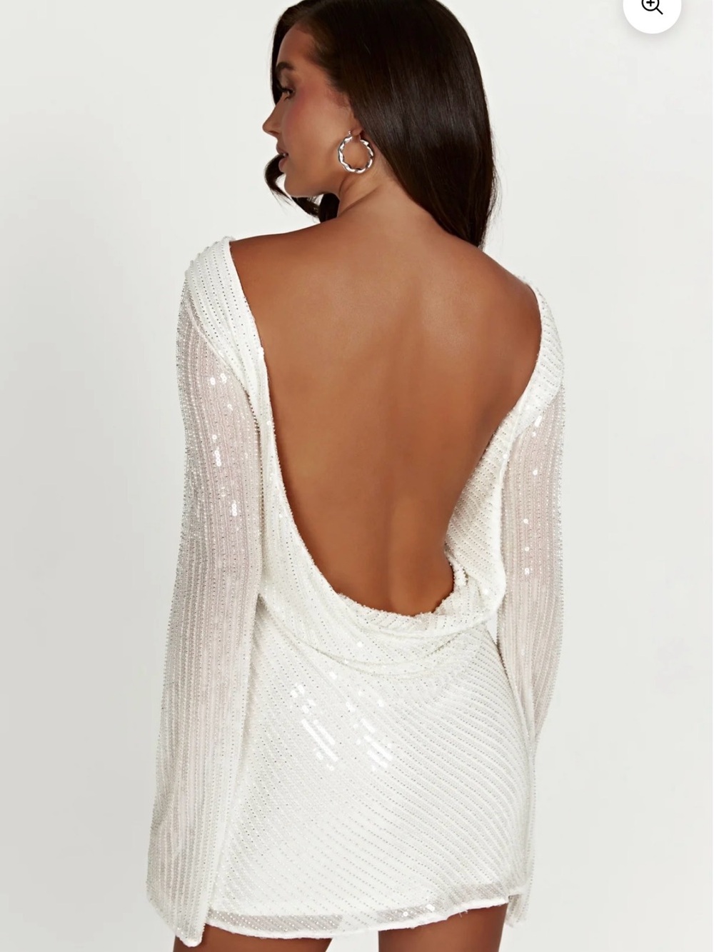 Meshki White Sequined Backless Mini Dress - Picture 2 of 5